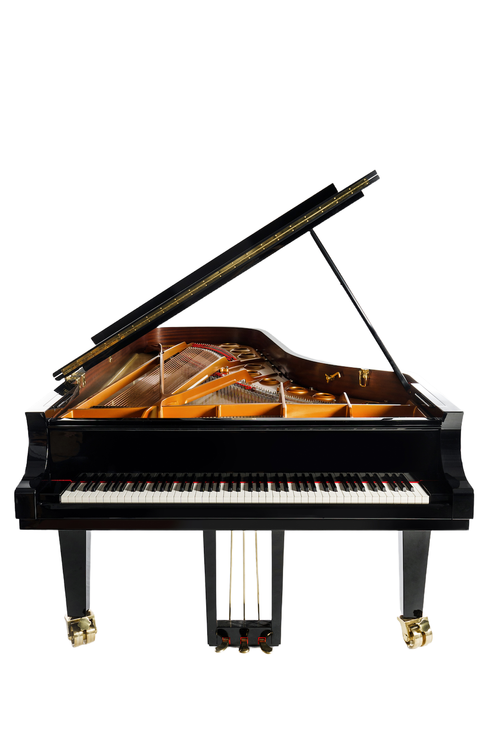 An upright piano in a warm practice room